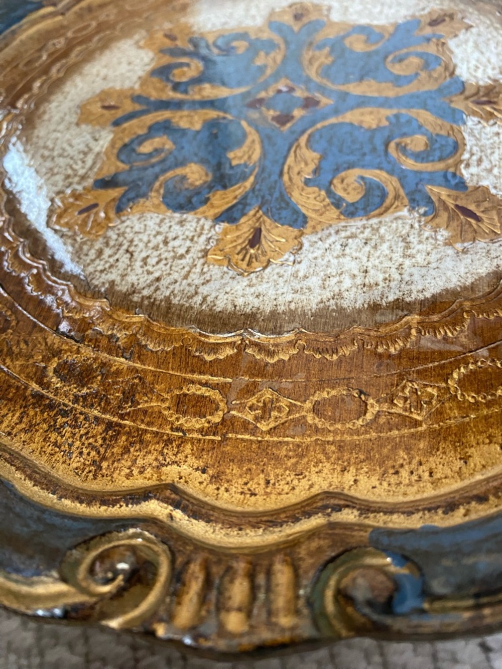 Italian Florentine Wood Trays Mid 20th Century 11 Inches - Picture 11 of 12